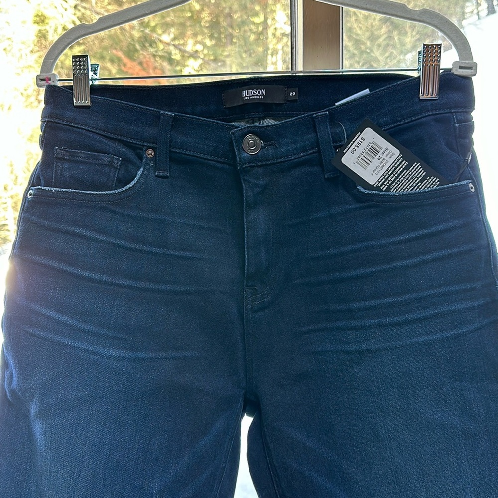 NWT Hudson Lana Boyfriend Jeans, Sz 29 dark cuffed denim